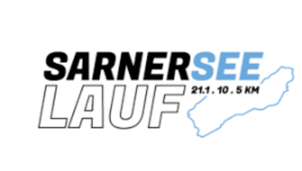 Logo mit der Aufschrift Sarnerseelauf und dem Umriss des Sarnsersees