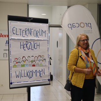 Flippchchart mit Willkommensgruss