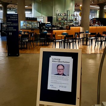 Plakat mit Werbung für die Lesung