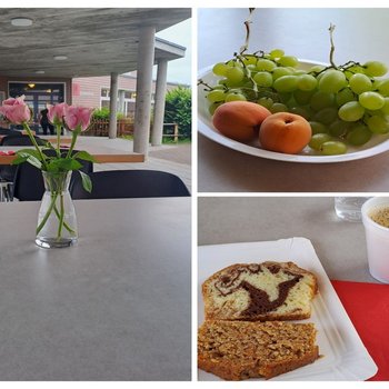 Foto mit Essen am Tisch